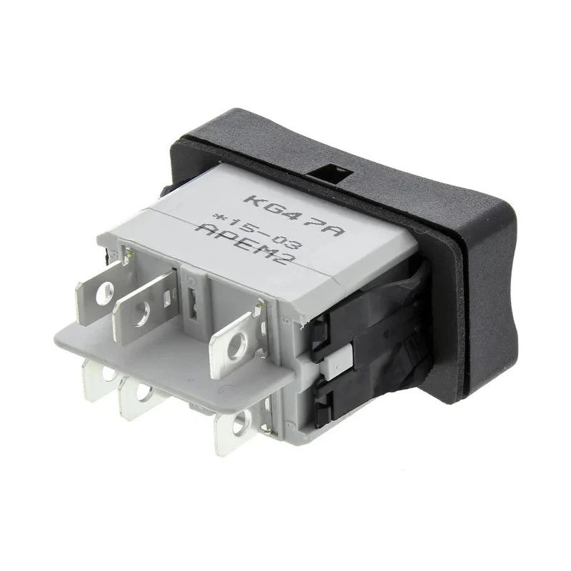 APEM DPDT On-Off-On (On)-Off-(On) Thermoplastic Panel Mount Rocker Switch KG472A2XXA21XX