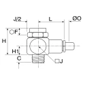 Legris 7010 Series Flow Controller Flow Regulator, Inlet Male Threaded Metric 06, Tube 6 mm, Polymer Body 7010 06 19