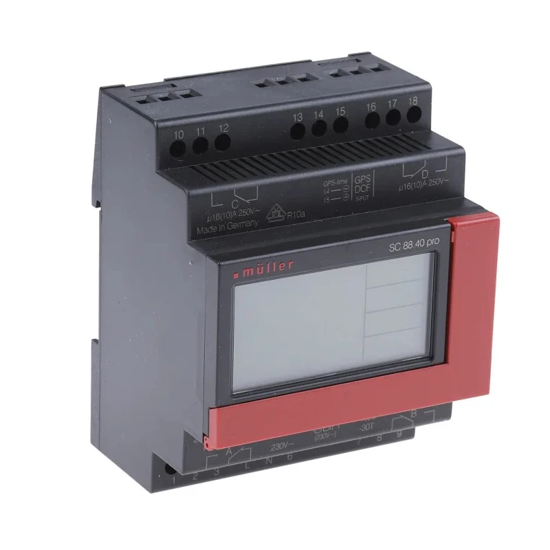 Muller Digital SC DIN Rail Time Switch 4-Channel 230V AC SC 88.40 PRO 230V 50-60HZ