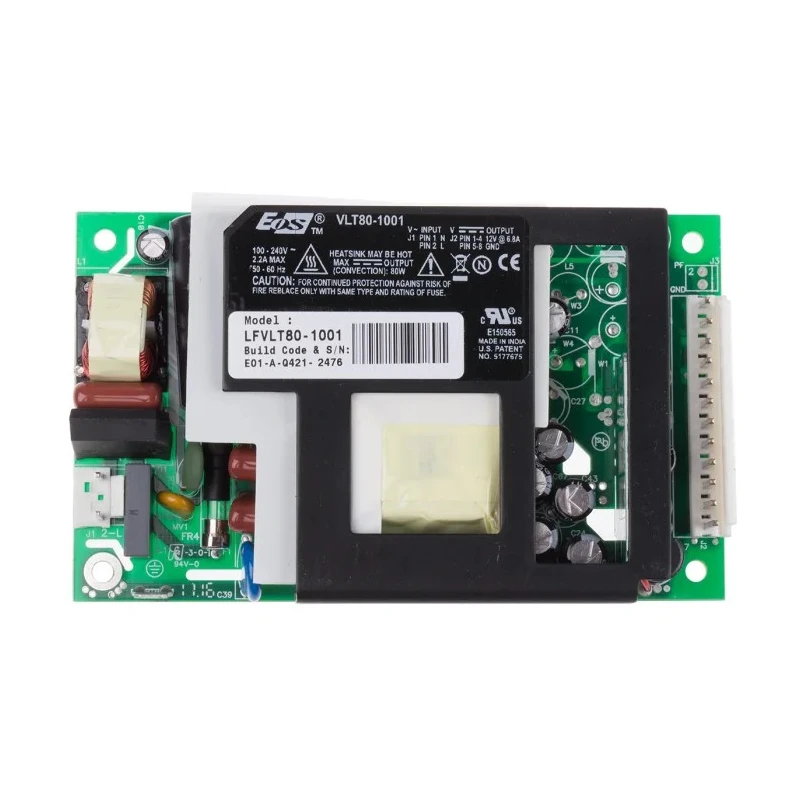 EOS Embedded Switch Mode Switching Power Supply 12V dc 80W Universal Input 90-264V ac Chassis Mount LFVLT80-1001