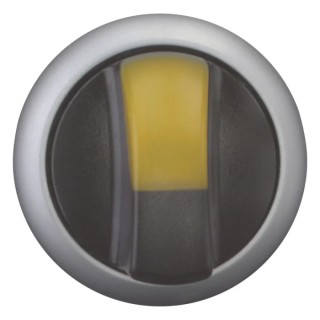 Eaton RMQ-Titan Series 2 Position Illuminated Selector Switch Head, 22 mm Cutout Diameter, Yellow 78635874 M22-WRLK-Y+M22-A