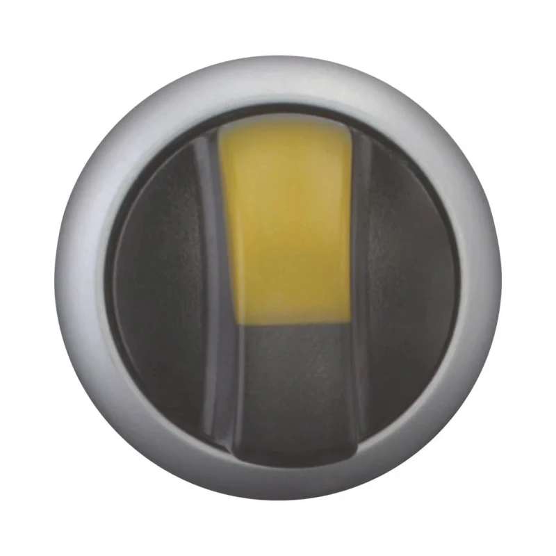 Eaton RMQ-Titan Series 2 Position Illuminated Selector Switch Head, 22 mm Cutout Diameter, Yellow 78635874 M22-WRLK-Y+M22-A