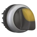 Eaton RMQ-Titan Series 2 Position Illuminated Selector Switch Head, 22 mm Cutout Diameter, Yellow 78635874 M22-WRLK-Y+M22-A