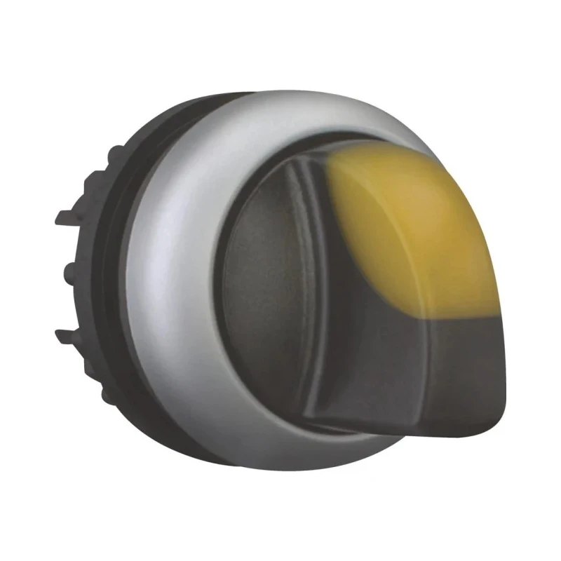 Eaton RMQ-Titan Series 2 Position Illuminated Selector Switch Head, 22 mm Cutout Diameter, Yellow 78635874 M22-WRLK-Y+M22-A