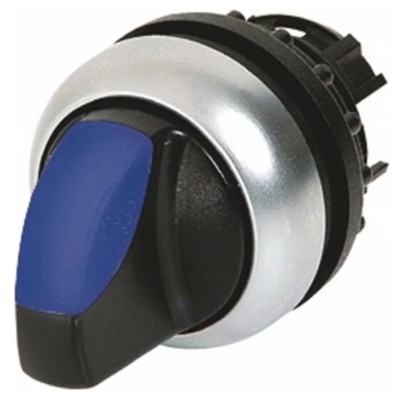 Eaton RMQ-Titan Series 3 Position Illuminated Selector Switch Head, 22 mm Cutout, Blue Handle 78635883 M22-WRLK3-B+M22-A