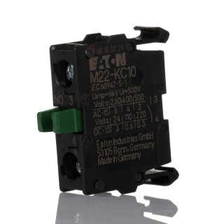 Eaton Contact Block for Use with RMQ Titan Series, 500 V AC, Screw Terminal, 1 NO 216380 M22-KC10