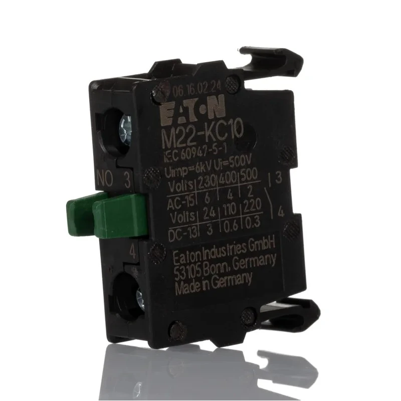 Eaton Contact Block for Use with RMQ Titan Series, 500 V AC, Screw Terminal, 1 NO 216380 M22-KC10