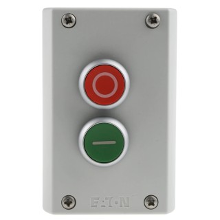 Eaton RMQ Titan M22 Momentary Enclosed Push Button 2 NO/2 NC Plastic 2 Cutouts Red Green O/I IP67 
