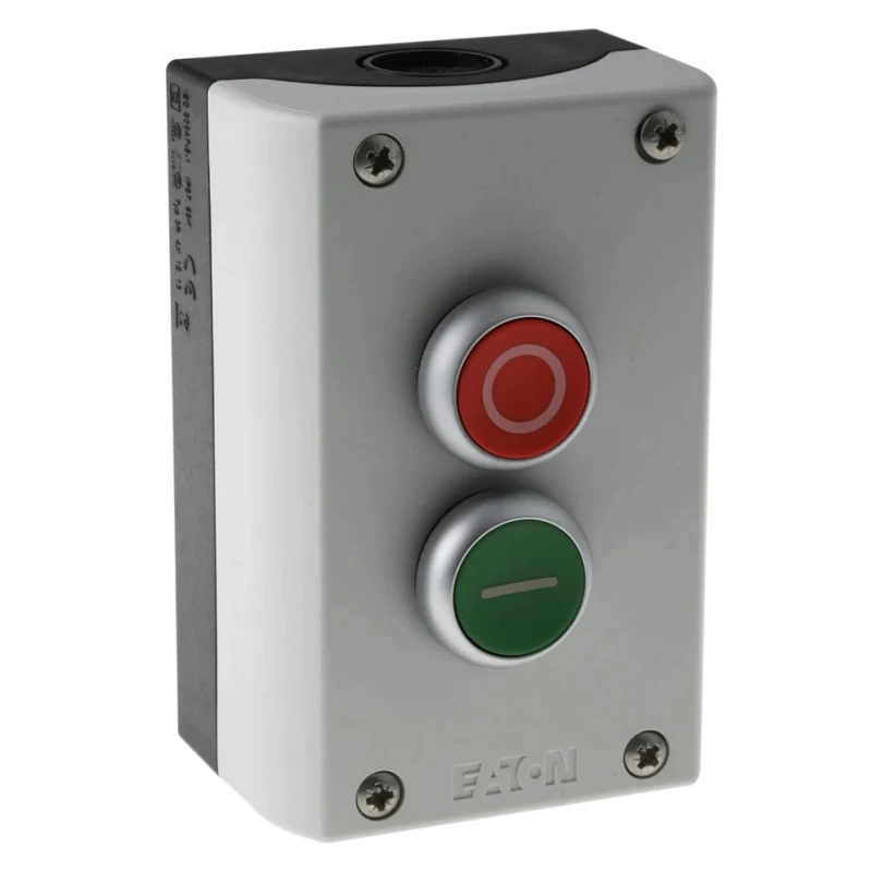 Eaton RMQ Titan M22 Momentary Enclosed Push Button 2 NO/2 NC Plastic 2 Cutouts Red Green O/I IP67 