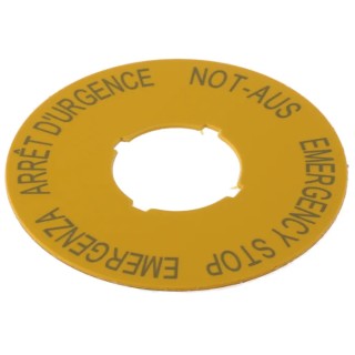 Eaton Emergency Stop Label for Use with RMQ Titan Series, 60mm Diameter, IP69K/IP65 Protection 216483 M22-XBK1