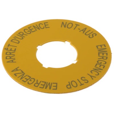 Eaton Emergency Stop Label for Use with RMQ Titan Series, 60mm Diameter, IP69K/IP65 Protection 216483 M22-XBK1