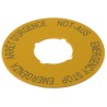 Eaton Emergency Stop Label for Use with RMQ Titan Series, 60mm Diameter, IP69K/IP65 Protection 216483 M22-XBK1