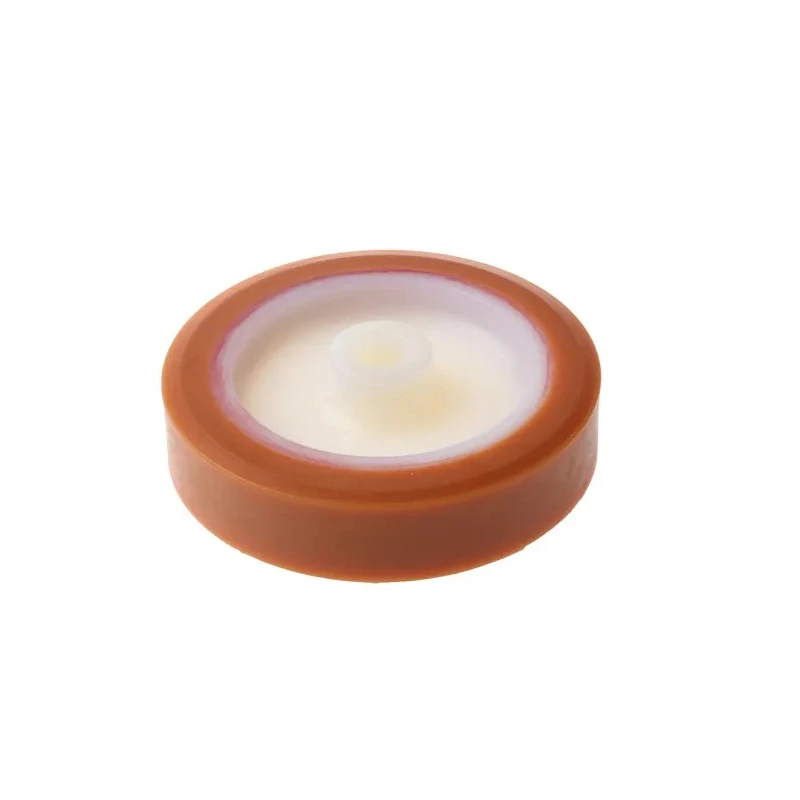 LAG Polyurethane Trolley Wheel White Orange Polyamide Hub 125mm Diameter 30mm Width 250kg Load Capacity 4522