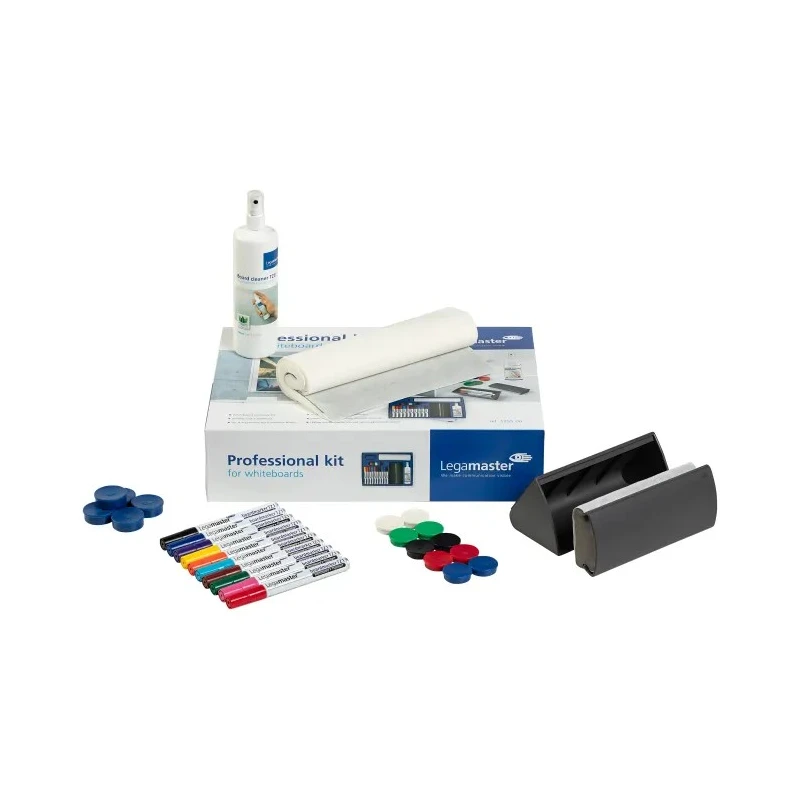 Legamaster White Board Accessory Kit Set of 10 Board Markers TZ1 with Whiteboard Cleaner TZ8 and Magnets 1255-00