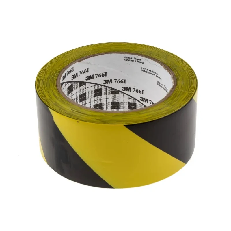 3M Lane Marking Tape Black Yellow Vinyl 50mm Width 33m Length 0.13mm Thickness 3M 766