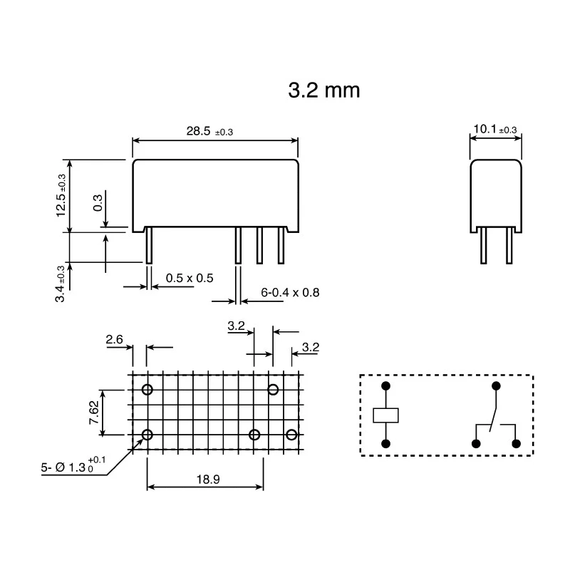 RS PRO PCB Power Relay, 6V DC Coil, 10A Switching Current, SPDT 0476684P