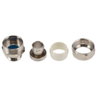 Adaptaflex Nickel Plated Brass Conduit Fitting 9.5 mm Nominal Size PG11 Thread Size IP65 Rating PG11