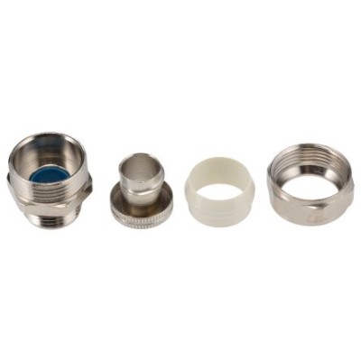Adaptaflex Nickel Plated Brass Conduit Fitting 9.5 mm Nominal Size PG11 Thread Size IP65 Rating PG11