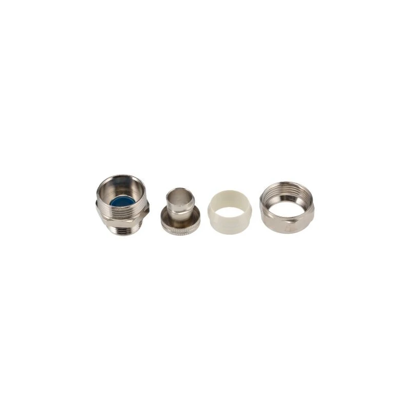 Adaptaflex Nickel Plated Brass Conduit Fitting 9.5 mm Nominal Size PG11 Thread Size IP65 Rating PG11