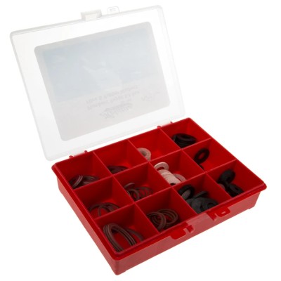 RS PRO Washer & Seal Kit with 103 Fibre and Rubber Washers in 12 Compartments, Plumbing Repair Kit 400-8317