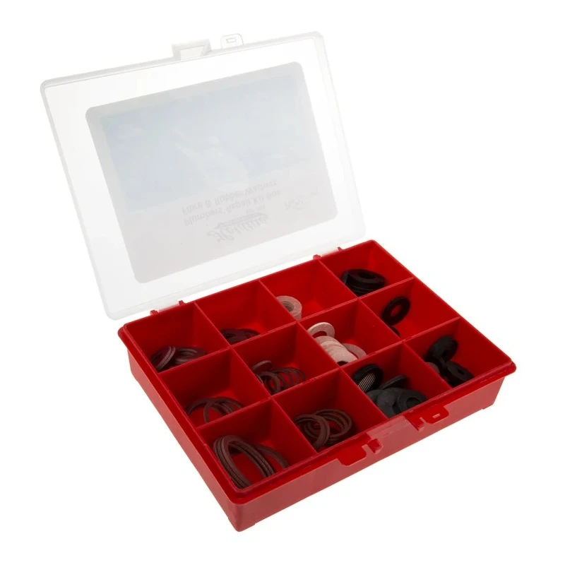 RS PRO Washer & Seal Kit with 103 Fibre and Rubber Washers in 12 Compartments, Plumbing Repair Kit 400-8317