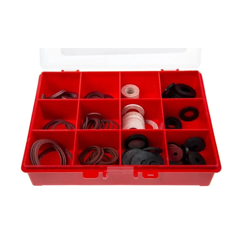 RS PRO Washer & Seal Kit with 103 Fibre and Rubber Washers in 12 Compartments, Plumbing Repair Kit 400-8317
