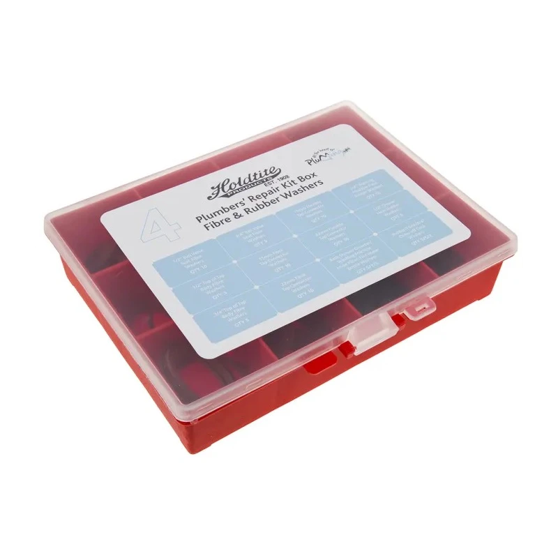 RS PRO Washer & Seal Kit with 103 Fibre and Rubber Washers in 12 Compartments, Plumbing Repair Kit 400-8317