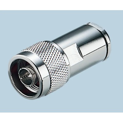 Yuetsu N Series Coaxial Connector Cable Male N Connector, 50 Ω, Straight Body 020-0260