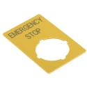 Eaton Emergency Stop Label 33mm x 50mm, IP65, IEC/EN Compliant for RMQ Titan Series 216472 M22-XZK-GB99
