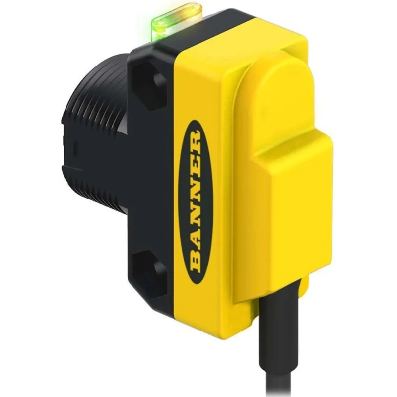 Banner Through Beam Photoelectric Sensor Block Sensor, 20 m Detection Range, PNP Output, IP67, ABS Housing QS186E