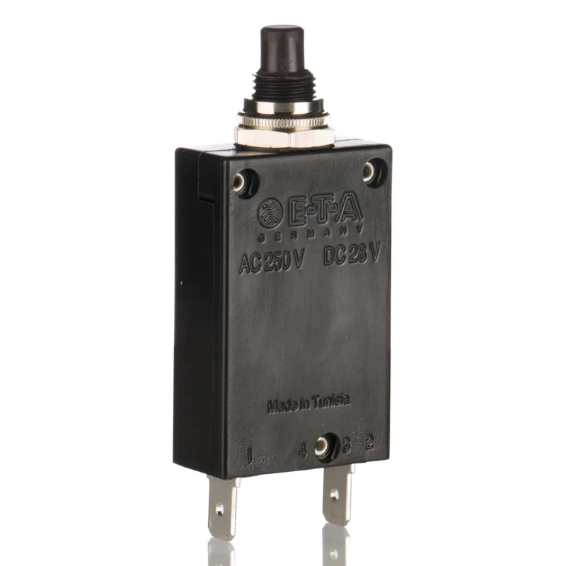ETA Thermal Overcurrent Circuit Breaker Panel Mount 1-Pole 25A Current Rating 250V AC 50V DC 2-5700-IG1-P10-DD-000040-25A