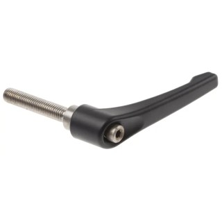 RS PRO Clamping Lever M12 x 63 mm Die Cast Zinc Handle Stainless Steel Shaft Black 478-169