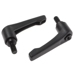 RS PRO Clamping Lever M8 x 16 mm Fibreglass Reinforced Nylon Handle Steel Shaft Black 478-163