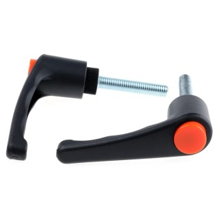 RS PRO Clamping Lever M10 x 50 mm Thermoplastic Handle Steel Shaft Black China 478-236