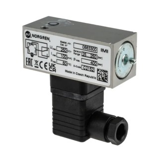 Norgren Pressure Switch Female Positive Pressure Flange Mount DIN 43650 Electrical Connection 11-17bar 80°C 0883300000000000