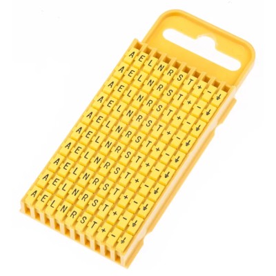 HellermannTyton Snap-On Pre-Printed Polyamide Cable Marker for 4.3 to 5.3 mm Diameter Cables Yellow Black Legend WIC3