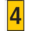 HellermannTyton Snap-On Cable Marker Black, Pre-Printed Legend '4', Yellow Marker, Fits 2.0 mm to 2.8 mm Cables WIC1