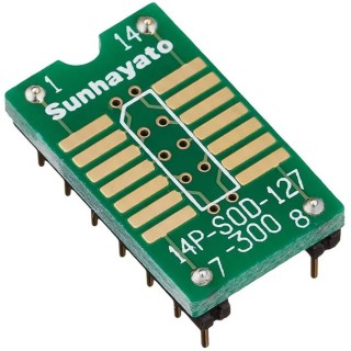 Sunhayato Straight Through Hole Mount 1.27 mm Pitch IC Socket Adapter SOP to DIP 14P-SOD-127-300