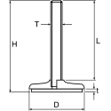 Nu-Tech Engineering Stainless Steel Adjustable Foot M12 Thread, 60 mm Base Diameter, 1250 kg Static Load Capacity A315/001