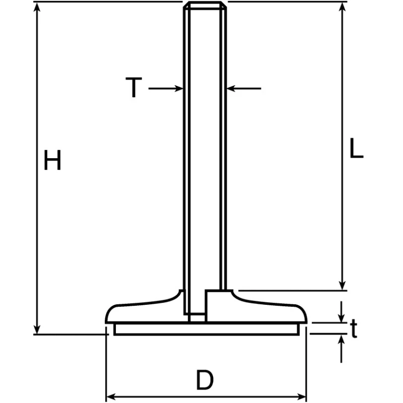 Nu-Tech Engineering Stainless Steel Adjustable Foot M12 Thread, 60 mm Base Diameter, 1250 kg Static Load Capacity A315/001