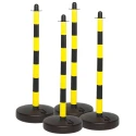Brady Black and Yellow Safety Barrier Post Polyethylene Kit of 4 POST & FILLABLE BASE YELL/BLK PK 4