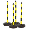 Brady Black and Yellow Safety Barrier Post Polyethylene Kit of 4 POST & FILLABLE BASE YELL/BLK PK 4