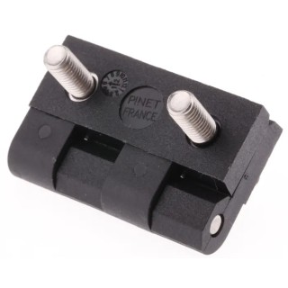 Pinet Black Polyamide Stud Butt Hinge, Bolt-On Fixing, 40 mm x 40 mm x 5 mm 54-A-3031