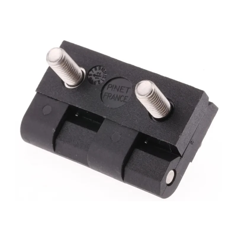 Pinet Black Polyamide Stud Butt Hinge, Bolt-On Fixing, 40 mm x 40 mm x 5 mm 54-A-3031