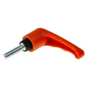 RS PRO Clamping Lever Male Thread M8 x 30 mm Thermoplastic Handle Steel Shaft Orange 65mm Length 478-327