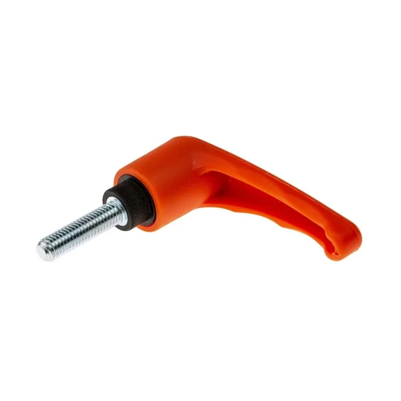 RS PRO Clamping Lever Male Thread M8 x 30 mm Thermoplastic Handle Steel Shaft Orange 65mm Length 478-327