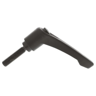 RS PRO Clamping Lever Male Thread M8 x 32 mm Fibreglass Reinforced Nylon Handle Steel Shaft Black 65mm Length 478-286