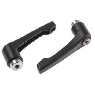 RS PRO Stainless Steel Clamping Lever Female Thread M6 x 10 mm Insert Length Zinc Handle Black 65mm 478-406