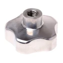 RS PRO Silver Aluminium Multiple Lobes Clamping Knob, Threaded Hole, 40 mm Diameter, 20 mm Thread Length 478-490