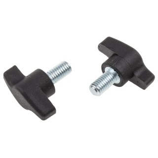 RS PRO Black Thermoplastic Wing Clamping Knob with M8 Threaded Stud, 35 mm Diameter, Nylon 6, Model 478-440